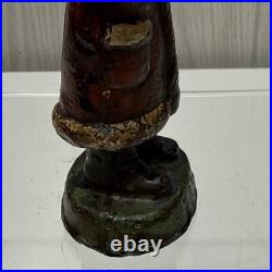 ANTIOUE CAST IRON SANTA CLAUS DOOR STOP FIGURE DATED 1890 5 1/2 Paper weight