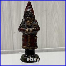 ANTIOUE CAST IRON SANTA CLAUS DOOR STOP FIGURE DATED 1890 5 1/2 Paper weight