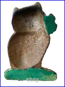 ANTIQUE 1920's Sitting Kitty Cat Door Stop Original Paint Cast