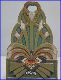 ANTIQUE ARCHITECTURAL ART DECO CAST IRON BRADLEY & HUBBARD DOORSTOP CA. 1920's