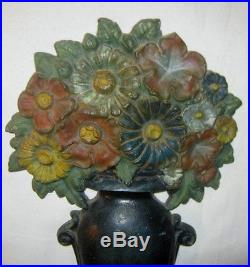 Antique Bradley Hubbard USA Lg Cast Iron Flower Garden Urn Home Art Doorstop B&h