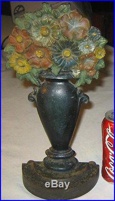 Antique Bradley Hubbard USA Lg Cast Iron Flower Garden Urn Home Art Doorstop B&h