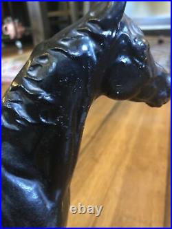 ANTIQUE Black Cast Iron Door Stop Horse Black Beauty (HUBLEY)
