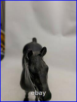 ANTIQUE Black Cast Iron Door Stop Horse Black Beauty (HUBLEY)