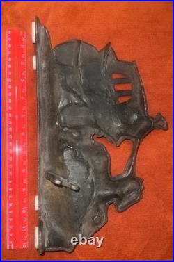 ANTIQUE CAST IRON 12LONG DOORSTOP COACH HORSE WITH WINDOWS Nice