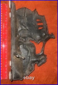ANTIQUE CAST IRON 12LONG DOORSTOP COACH HORSE WITH WINDOWS Nice