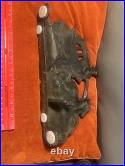 ANTIQUE CAST IRON 12LONG DOORSTOP COACH HORSE WITH WINDOWS Nice