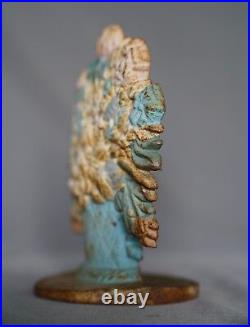 ANTIQUE CAST IRON DOORSTOP FLOWERS IN BASKET CIRCA 1920's Original Paint Rust
