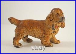 ^ANTIQUE COCKER SPANIEL DOG CAST IRON HUBLEY DOORSTOP Ca. 1930's