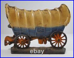 ANTIQUE CONESTOGA WAGON CREATION CO. CAST IRON DOORSTOP 1930s WESTWARD MOVEMENT ANTIQUE CONESTOGA WAGON CREATION CO. CAST IRON DOORSTOP 1930s WESTWARD MOVEMENT