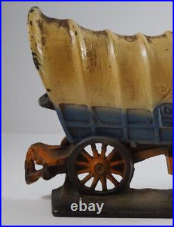 ANTIQUE CONESTOGA WAGON CREATION CO. CAST IRON DOORSTOP 1930s WESTWARD MOVEMENT ANTIQUE CONESTOGA WAGON CREATION CO. CAST IRON DOORSTOP 1930s WESTWARD MOVEMENT
