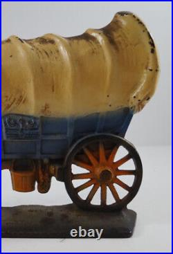 ANTIQUE CONESTOGA WAGON CREATION CO. CAST IRON DOORSTOP 1930s WESTWARD MOVEMENT ANTIQUE CONESTOGA WAGON CREATION CO. CAST IRON DOORSTOP 1930s WESTWARD MOVEMENT