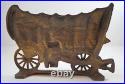 ANTIQUE CONESTOGA WAGON CREATION CO. CAST IRON DOORSTOP 1930s WESTWARD MOVEMENT ANTIQUE CONESTOGA WAGON CREATION CO. CAST IRON DOORSTOP 1930s WESTWARD MOVEMENT