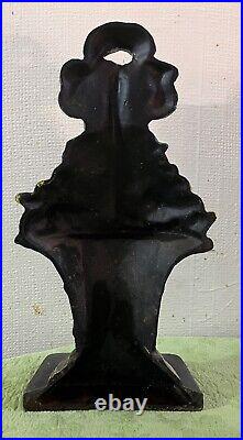 ANTIQUE Cast Iron Doorstop Large Hand Painted