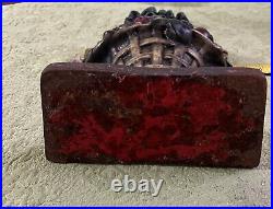 ANTIQUE Cast Iron Doorstop Large Hand Painted