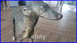 ANTIQUE Cast Iron European Lurcher Saluki Dog Hubley Style Door Stop REALLY NICE