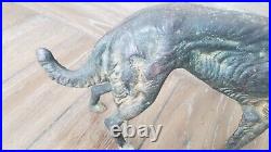 ANTIQUE Cast Iron European Lurcher Saluki Dog Hubley Style Door Stop REALLY NICE