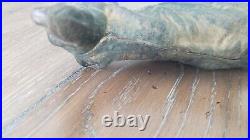 ANTIQUE Cast Iron European Lurcher Saluki Dog Hubley Style Door Stop REALLY NICE