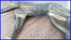 ANTIQUE Cast Iron European Lurcher Saluki Dog Hubley Style Door Stop REALLY NICE