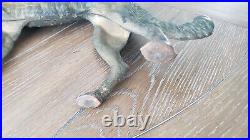 ANTIQUE Cast Iron European Lurcher Saluki Dog Hubley Style Door Stop REALLY NICE