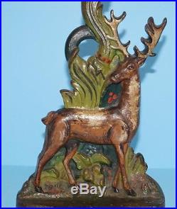 Antique Elk Stag Bull Elk Cast Iron Doorstop Metal Art Wildlife
