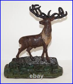 ANTIQUE ELK on ROCKS CAST IRON DOORSTOP WILDLIFE FOLK ART COUNTRY AMERICANA DEER ANTIQUE ELK on ROCKS CAST IRON DOORSTOP WILDLIFE FOLK ART COUNTRY AMERICANA DEER