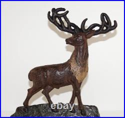 ANTIQUE ELK on ROCKS CAST IRON DOORSTOP WILDLIFE FOLK ART COUNTRY AMERICANA DEER ANTIQUE ELK on ROCKS CAST IRON DOORSTOP WILDLIFE FOLK ART COUNTRY AMERICANA DEER