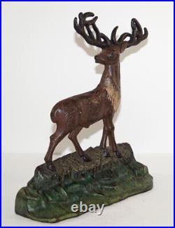 ANTIQUE ELK on ROCKS CAST IRON DOORSTOP WILDLIFE FOLK ART COUNTRY AMERICANA DEER ANTIQUE ELK on ROCKS CAST IRON DOORSTOP WILDLIFE FOLK ART COUNTRY AMERICANA DEER