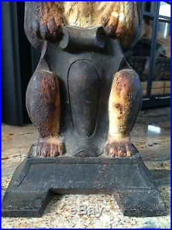 ANTIQUE Early Bulldog DOG Cast Iron Doorstop METAL ART PATT APP FOR 1794