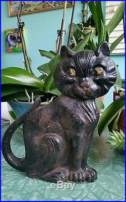 Antique Greenblatt Studios Cast Iron Cat Art Doorstop Kitten Home Studio Tool