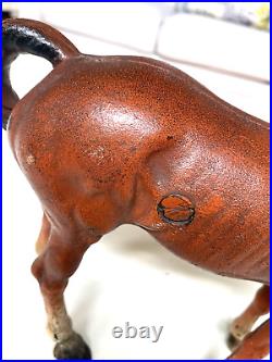ANTIQUE HEAVY Cast Iron EQUESTRIAN HORSE STATUE/SCLUPTURE DOORSTOP