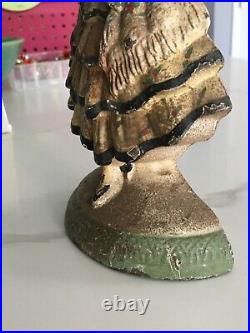 ANTIQUE HUBLEY # 193 SPANISH GIRL/ LADY CAST IRON with fan, DOORSTOP