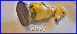 ANTIQUE HUBLEY CAST IRON Childs Doorstop YELLOW DUCK PAPERWEIGHT Metal
