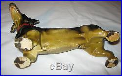 Antique Hubley Cast Iron Dachshund Weenie Dog Doorstop Art Statue Toy Sculpture