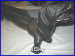 Antique Hubley USA 27 Dachshund Dog Cast Iron Boot Scraper Doorstop Statue Tool