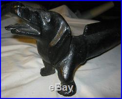 Antique Hubley USA 27 Dachshund Dog Cast Iron Boot Scraper Doorstop Statue Tool