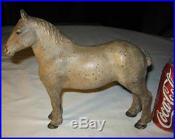Antique Hubley USA Dapple Grey Cast Iron Equestrian Country Farm Horse Doorstop