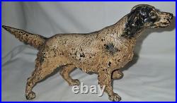 ANTIQUE HUBLEY with LABEL HUNTING GUN DECOY POINTER RETRIEVER CAST IRON DOORSTOP