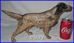 ANTIQUE HUBLEY with LABEL HUNTING GUN DECOY POINTER RETRIEVER CAST IRON DOORSTOP