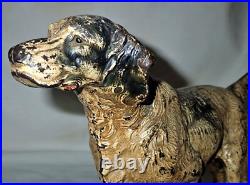 ANTIQUE HUBLEY with LABEL HUNTING GUN DECOY POINTER RETRIEVER CAST IRON DOORSTOP