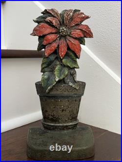 ANTIQUE JUDD c. 1920 CHRISTMAS POINSETTIA DOORSTOP