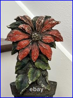 ANTIQUE JUDD c. 1920 CHRISTMAS POINSETTIA DOORSTOP