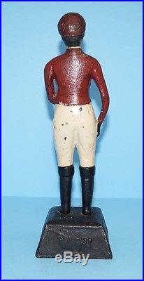 Antique Rare Black Jockey Cast Iron Doorstop B. B. Butt, Baltimore, MD