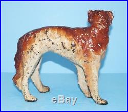 ANTIQUE RUSSIAN WOLFHOUND, AFGHAN, OR BORZOI DOG CAST IRON DOORSTOP CIRCA 1920's