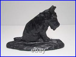 -ANTIQUE SCOTTIE DOG CAST IRON DOORSTOP SCULPTURED METAL STUDIOS 1920's TERRIER
