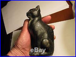 Antique Solid Cast Iron C. J. O. Judd Black Cat Doorstop Art Statue Sculpture