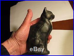 Antique Solid Cast Iron C. J. O. Judd Black Cat Doorstop Art Statue Sculpture