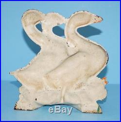 Antique Three Geese Cast Iron Doorstop Hubley Signed Fred Everett Circa 1930