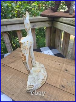 ANTIQUE USA CAST IRON Taylor Cook STATUE Fawn / Deer DOORSTOP #6 in Series 1930
