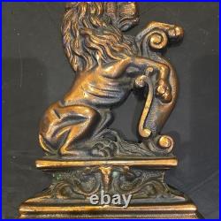 ANTIQUE VICTORIAN HEAVY CAST IRON LION DOORSTOP excellent condition
